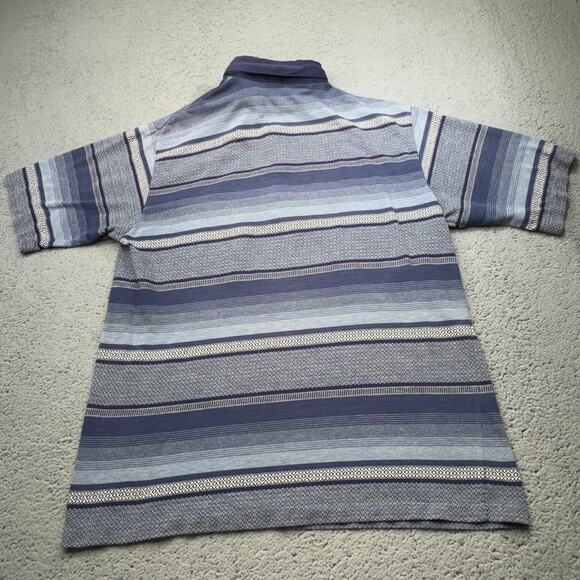 Classics by Palmland‎ Polo Shirt Mens XL Geometric Striped Pattern Short Sleeve - Picture 6 of 11